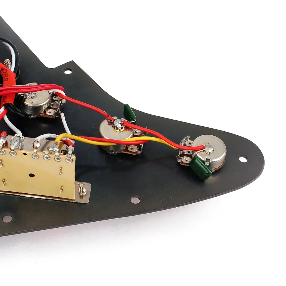 

3 Ply Alnico V Loaded Prewired SSS Pickguard Pickups Assembly Set for ST / Strat Electric Guitar Pickups Bronze Aluminium