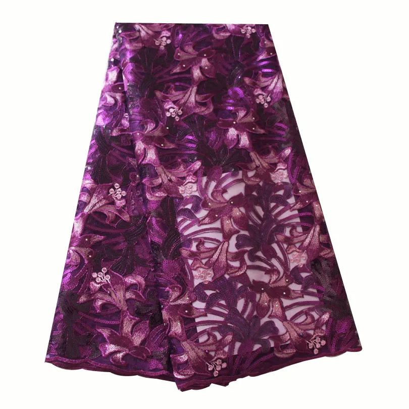 Нигерийская кружевная ткань с блестками для свадебного платья хит продаж 2019