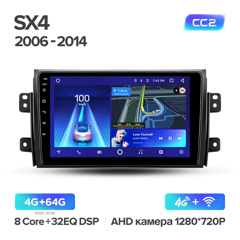 SX4 06-13 CC2 64G TEYES CC2 Штатная магнитола для Сузуки SX4 1 Suzuki SX4 1 2006 2008 2010 2013 Android 8.1, до 8-ЯДЕР, до 4+ 64ГБ 32EQ+ DSP 2DIN автомагнитола 2 DIN DVD GPS мультимедиа автомобиля головное устройство - Цвет: SX4 06-13 CC2 64G