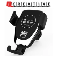 icreative 10w qi wireless fast charger car mount holder stand for iphonesamsungxiaomihuawei auto telescopic phone accessories