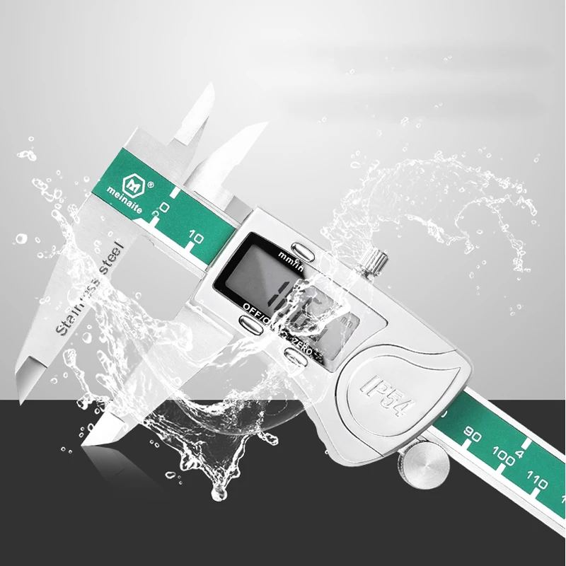 Цифровой штангенциркуль из нержавеющей стали 150 мм водонепроницаемый с нониусом
