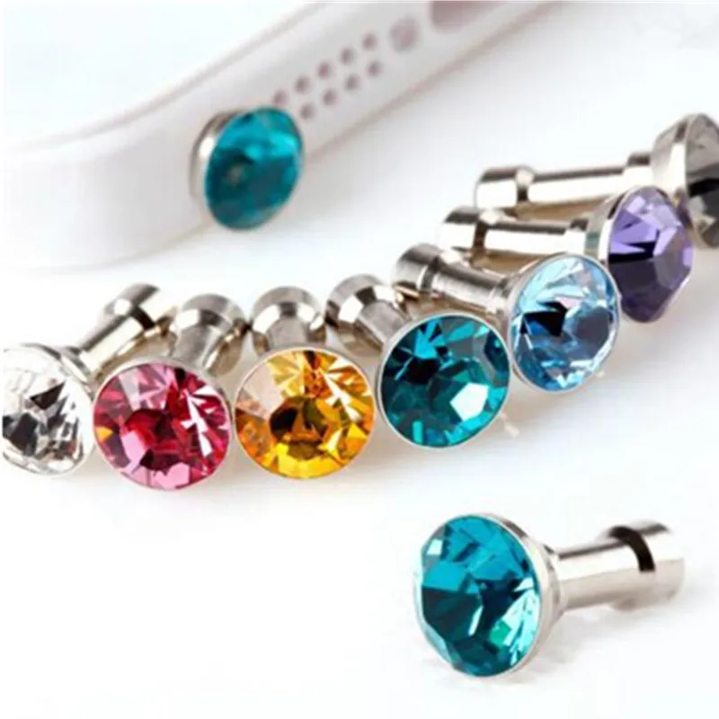 10 шт./лот Пылезащитная крышка с блестящими драгоценными камнями заглушка разъем 3