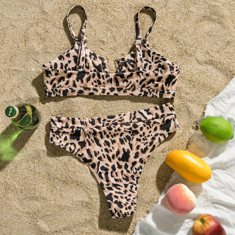 

Sexy Snake Print Bikini Set High Waist Swimwear Women Hollow Out Swimsuit Female Brazilian Bikini Bathers Bathing Suit