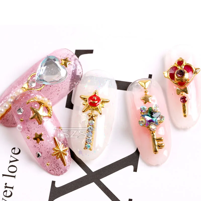 10 шт./лот Сейлор Мун в форме сердца со стразами любовь Меркурий Henshin стержень лак