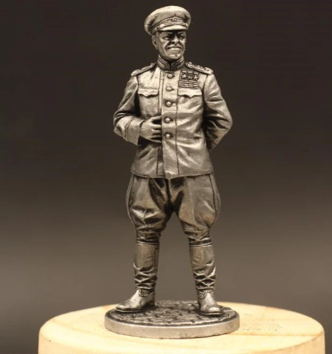 Второй мировой войны, легенды СССР, большой командир, маршал жуков, металлическая фигурка 1/30, 60 мм, Оловянная модель советского солдата, украшение для дома, подарки