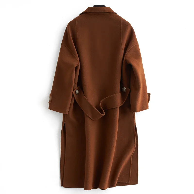 Шерстяное пальто 100% женское 2020 модное осеннее шерстяное длинное тонкое зимнее и