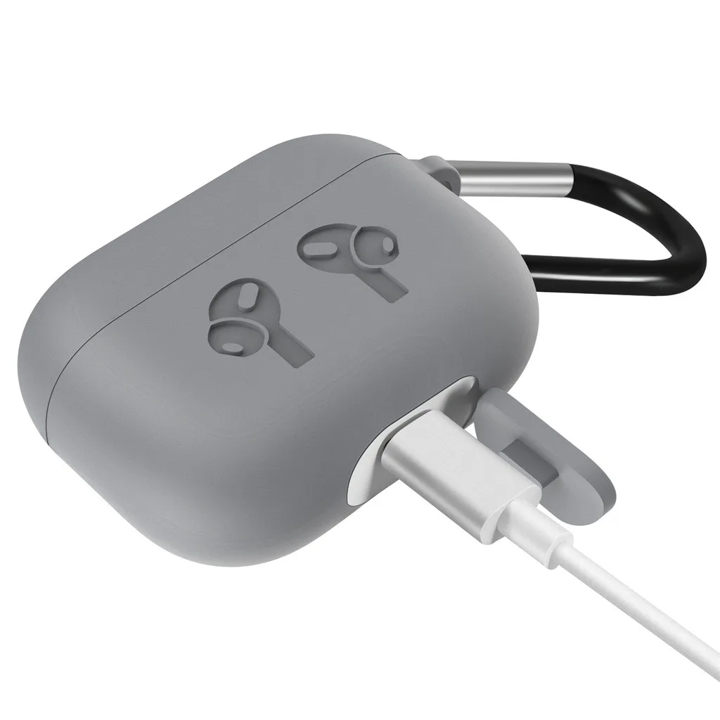 Чехол для Apple AirPods Pro 2019 с беспроводной зарядкой силиконовый защитный чехол
