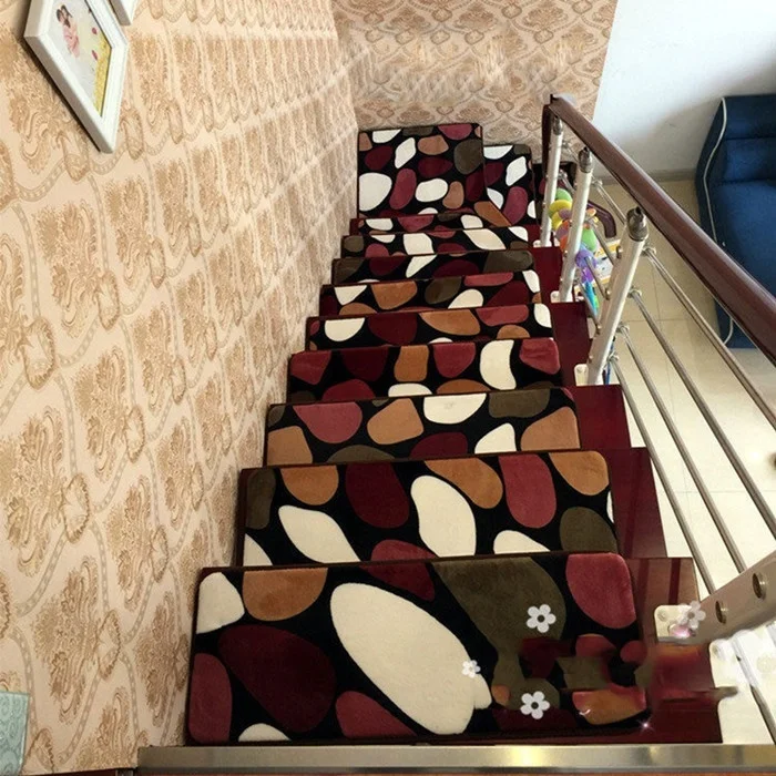 13Pcs/set Stair Treads Rectangle Non-slip Rugs Mats Pure Color Style Pads Carpet | Дом и сад