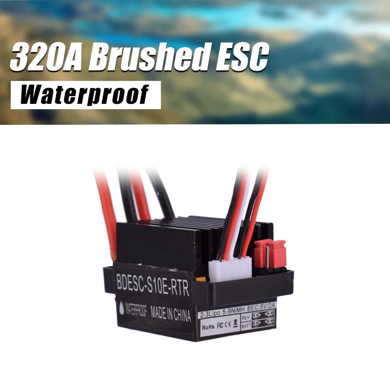 6 12 В черный 320A ESC Матовый регулятор скорости двигателя для RC корабля и лодки R/C