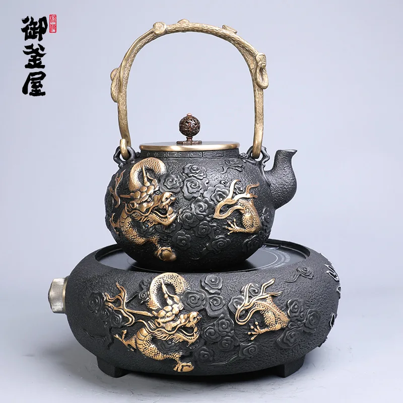 Новинка позолоченный чайник ручной чугунный домашний ежедневный Железный для