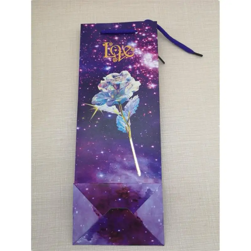 Gift Bag Разноцветный креативный подарок на день Святого Валентина, покрытый 24K фольгой, розовая роза, украшение для свадьбы, освещение для влюбленных, роза, дропшиппинг - Цвет: Gift Bag