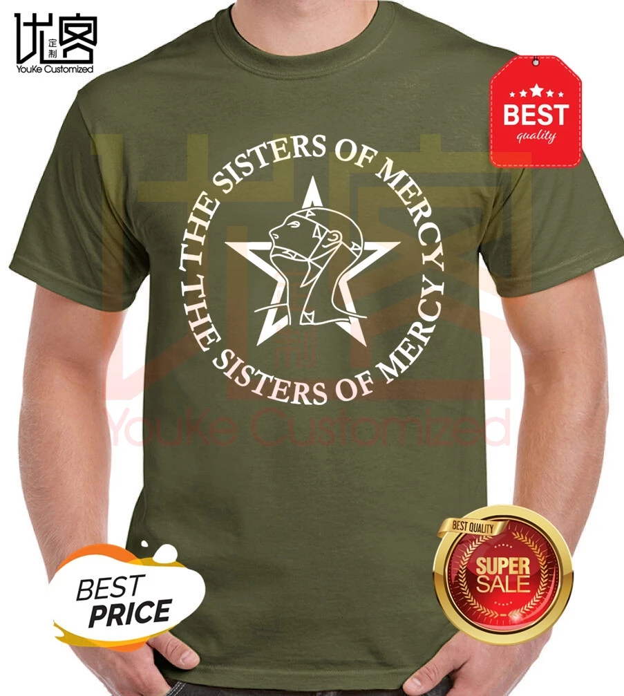 Сестры милосердия логотип в стиле рок гот пост Панк футболка Для мужчин летняя