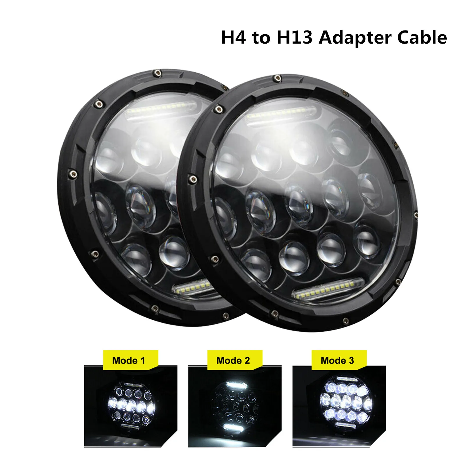 

7 inch Round LED Lamp Car Headlights Halo Angel Eye for Jeep Wrangler TJ JK LJ Yamaha Road Star 1600 1700 280W 6000K Car Light