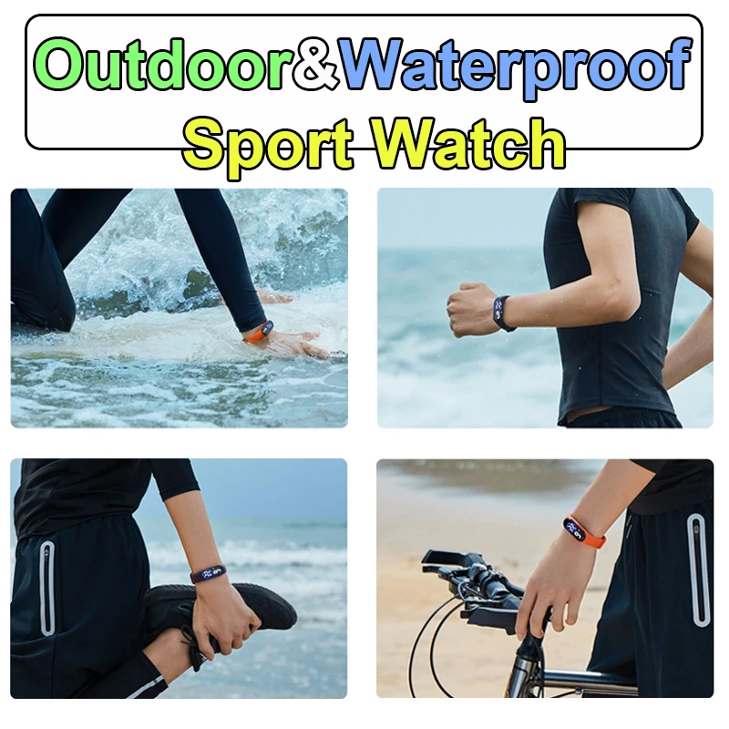 

Fashion Sports Watch For Kids Children Waterproof Led Digital Watch Ultra-light Silicone Strap Teen Boys Girls WristWatch Unisex