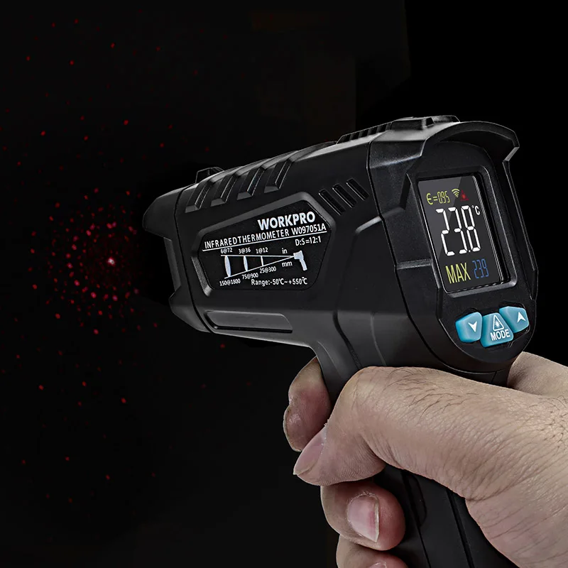 WORKPRO цифровой термометр измеритель влажности инфракрасный гигрометр лазерный