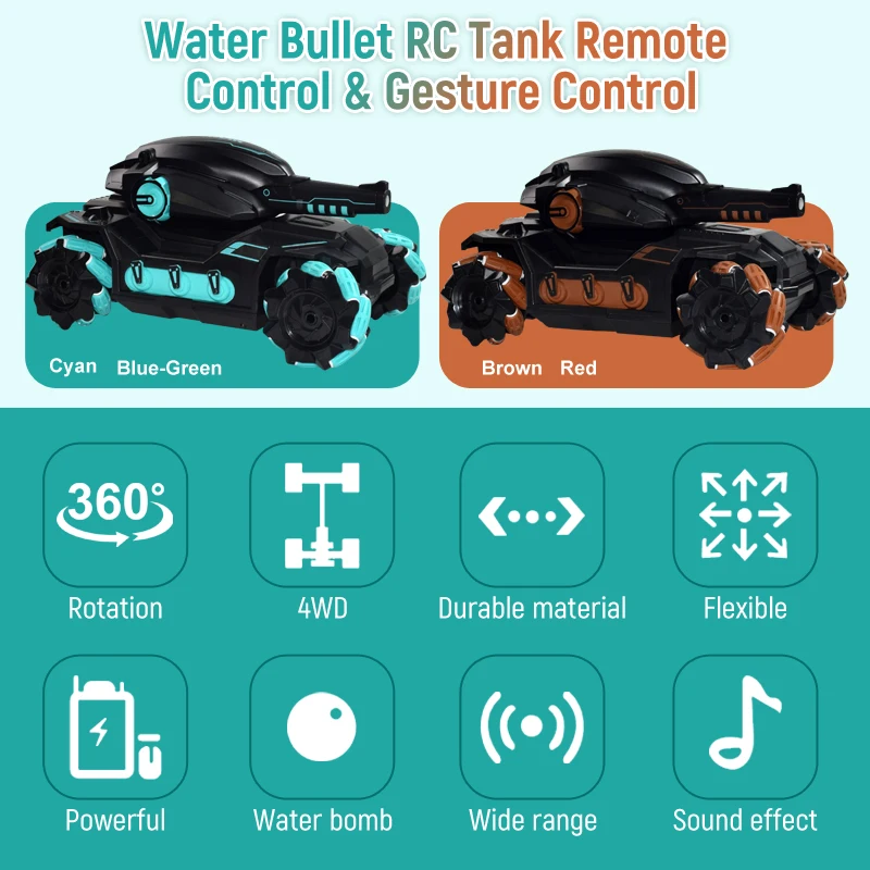 2 4G Радиоуправляемый автомобиль игрушка 4WD Водяная бомба Танк радиоуправляемая