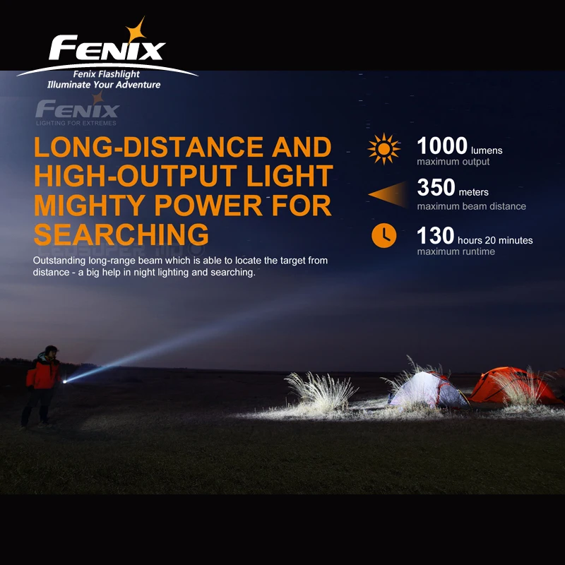 AA фонарь светильник Fenix LD42 1000 люмен высоковыходной светильник вспышки с механическим поворотным переключателем
