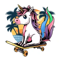 cartoon cute unicorn iron on transfers for childrens clothing scooter patch badge thermo stickers on clothes t shirt appliques
