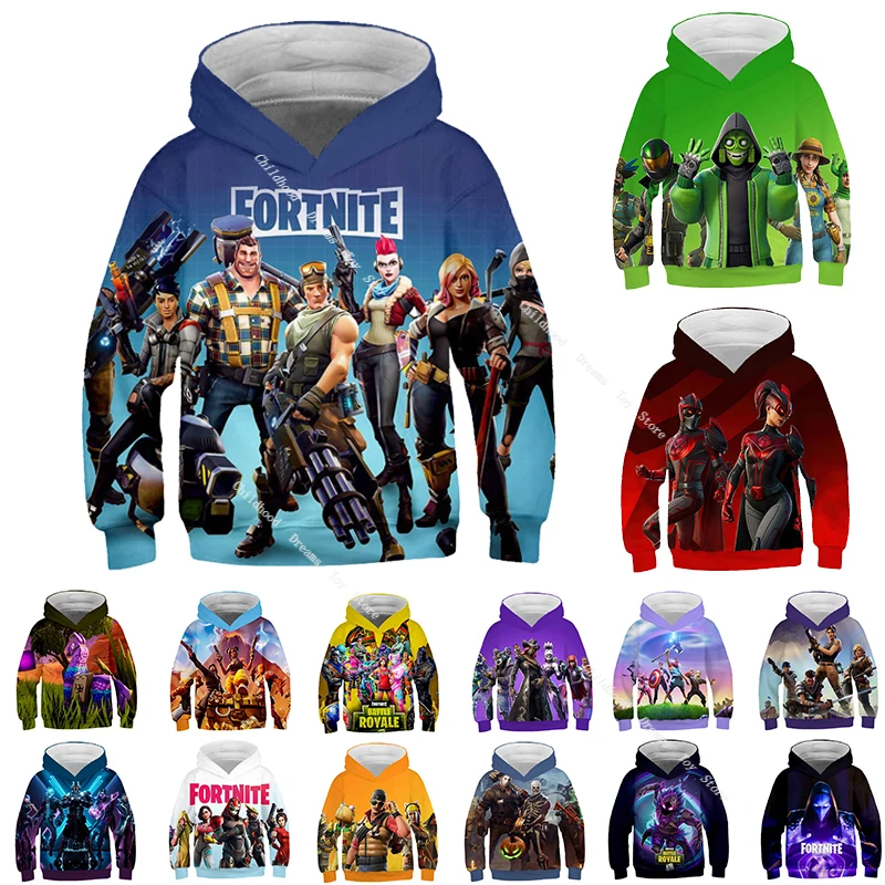 Sudadera con capucha de Fortnite para niños y niñas, suéter Digital 3D, sudadera de Cosplay, Hip