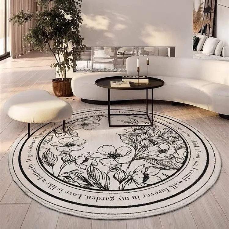 

5 sizes Modern home decorative round carpet fashion cartoon pictures printed round area rugs parlor bedroom floor mat anti-slip