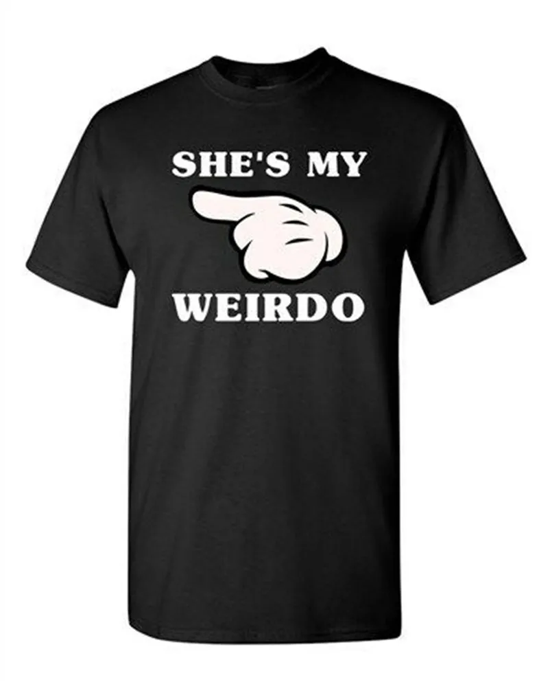 She's My Weirdo пара влюбленных сочетающихся отношений GF забавная DT взрослая футболка