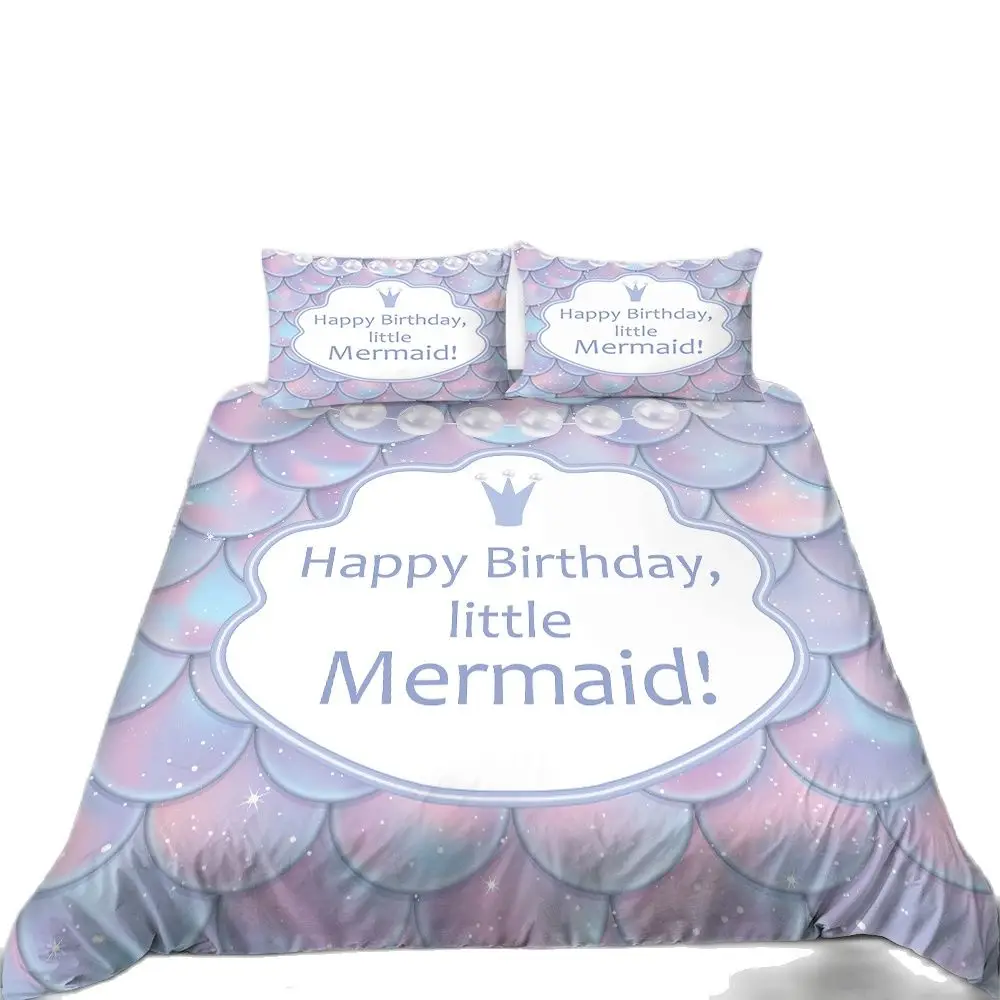 

Mermaid Fish Scales Bedding Set Bedroom Decor Kids Girls Gifts Duvet Comforter Cover 2/3 Pieces Bedspread with Pillowcases