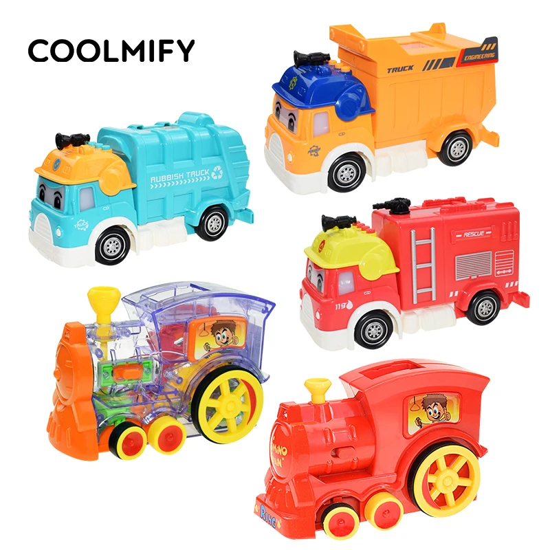 Набор детских игрушек поезда домино игрушки со звуком и подсветкой