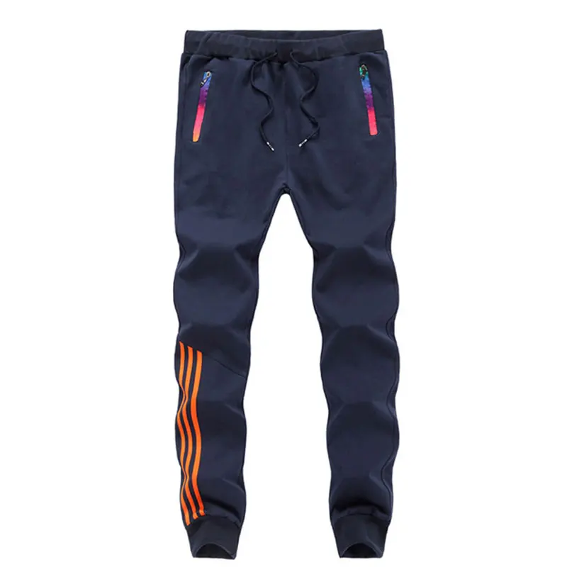 Мужские штаны для бега, Брендовые повседневные мужские брюки в полоску, черные, синие, серые, хлопковые спортивные штаны, Мужские штаны для фитнеса, тренировки, Pantalon, Homme, 5XL