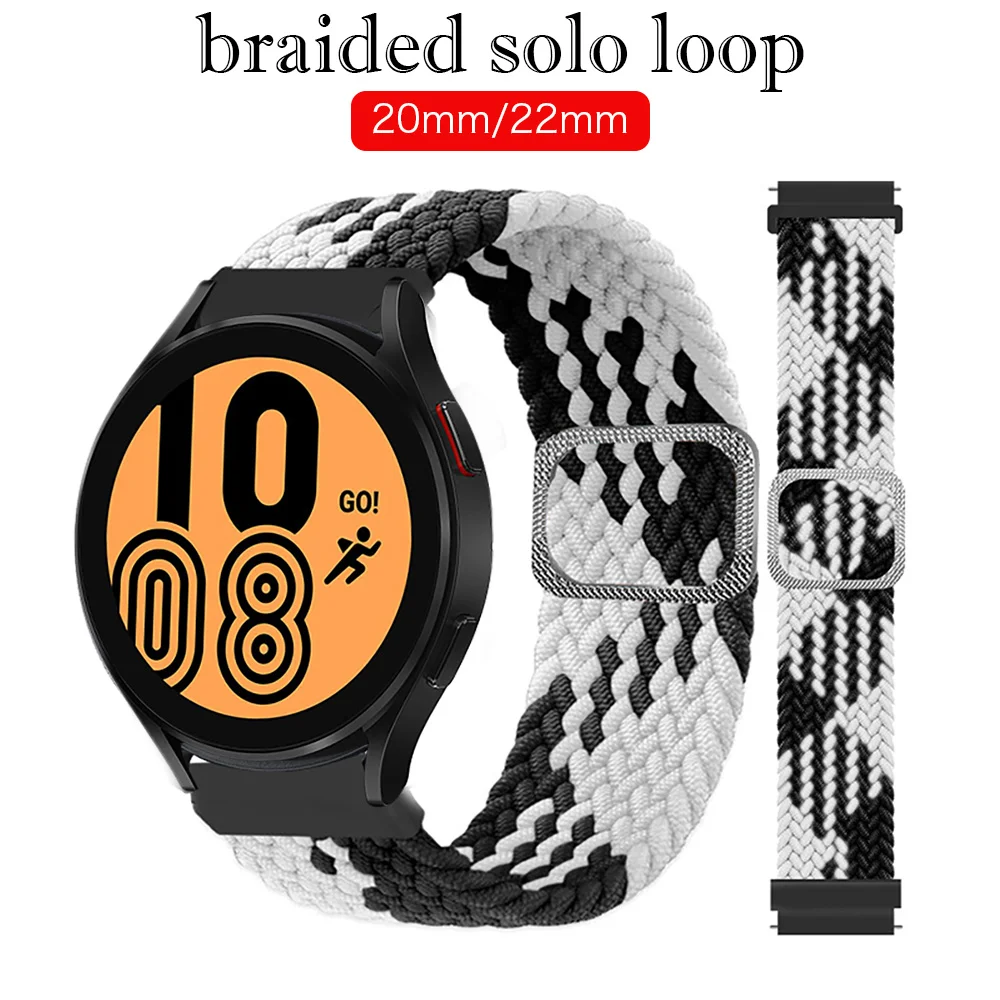 

Braided Solo Loop Band for Samsung Galaxy 3/4/45/41mm Gear S3 frontier/active 2/amazfit Adjustable Huawei watch GT/2e/Pro strap