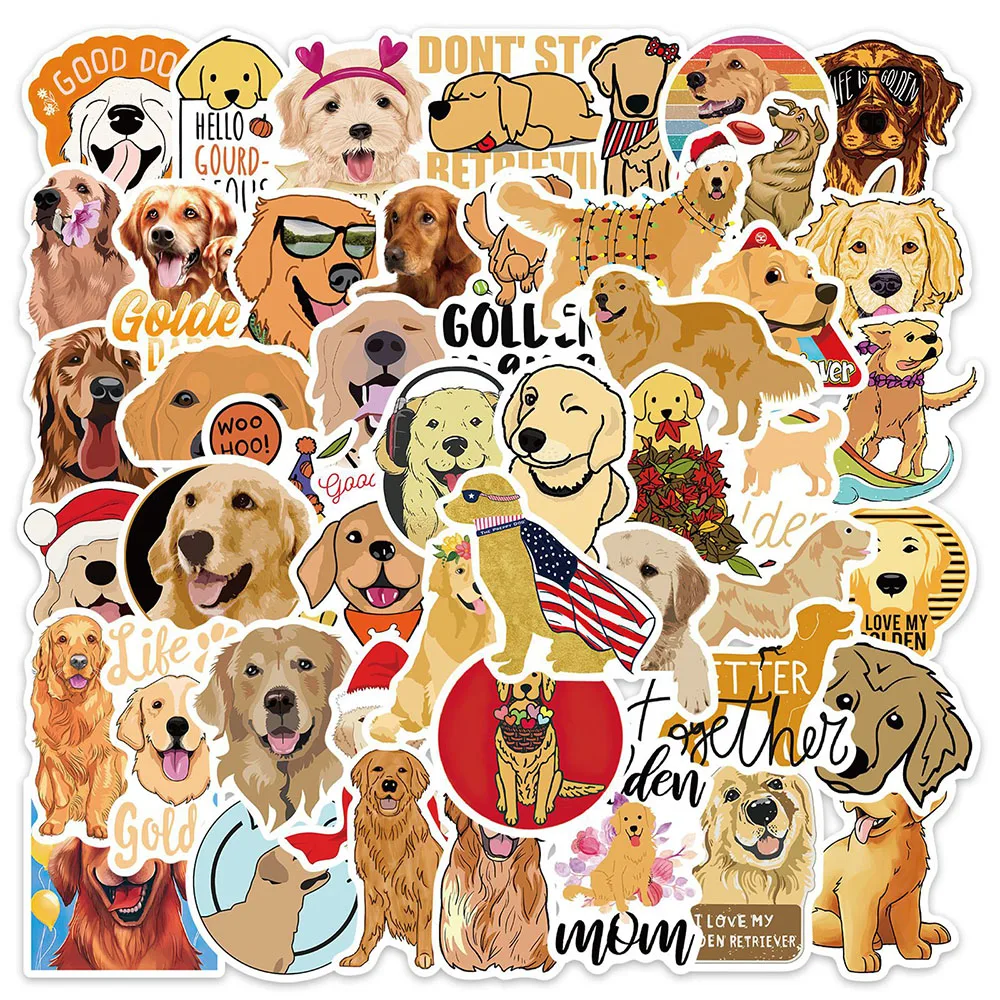

10/30/50pcs Cute Animal Golden Retriever Dog Graffiti Stickers Kawaii Cartoon Decals Laptop Phone Diary Kids Toys Decor Sticker