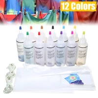 12pcsset tie dye kit non toxic diy garment graffiti fabric textile paint 120ml for fabric textile craft arts clothes dyes paint