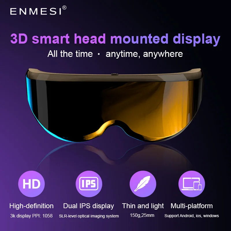 1058 PPI 3200x1600 Resolution 1000 Inch 68° FOV VR Glasses With HDMI PC Virtual Reality | Электроника