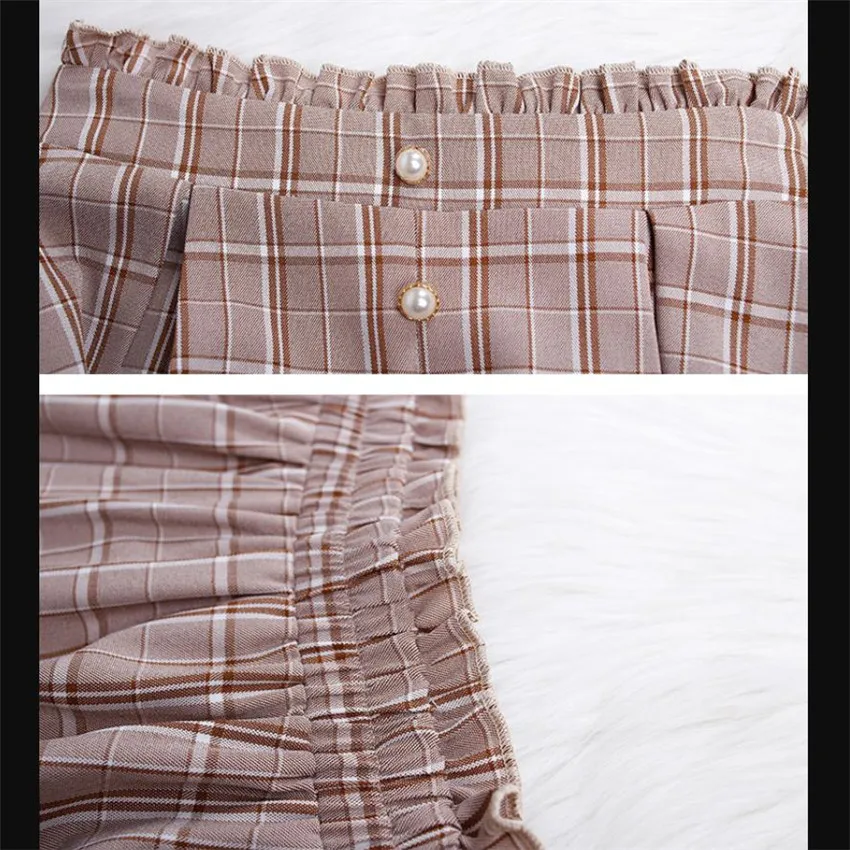 

Retro literary plaid skirt 2020 autumn new style