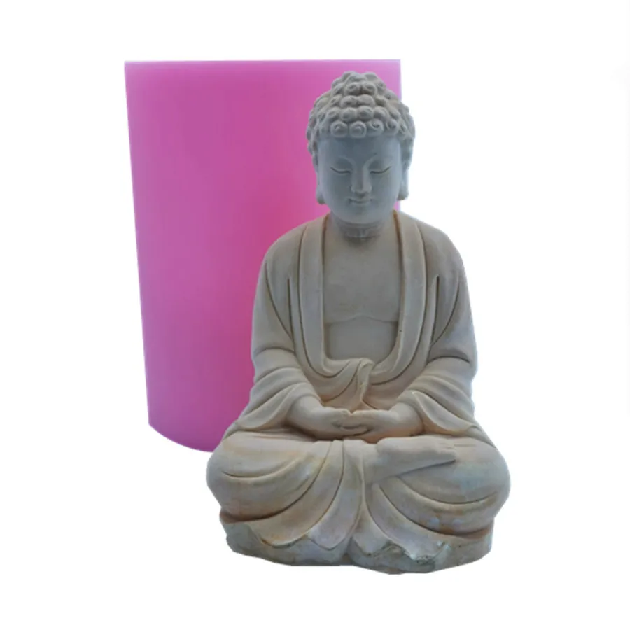 

Newest Big 3D Buddha Statu Silicone Mold Candle Molds Handmade Statue Porcelain Mould Baking Decorative Tools Resin Crafts