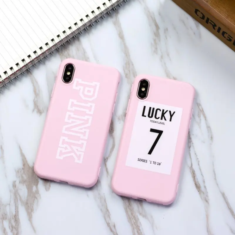 360 Full Body Candy Pink Color For iPhone X 10 Lucky Today Soft TPU Rubber 5 5S SE 6 6S 7 8 Plus Back Cover Case |