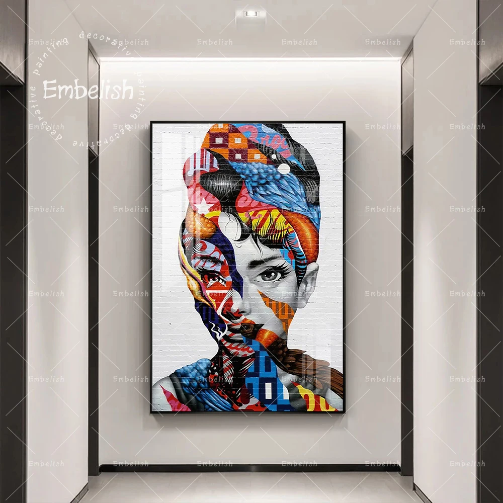 

1 Pieces Colorful Woman Street Art Graffiti Wall Art Pictures For Living Room Modern Home Decor Posters HD Print Canvas Painting