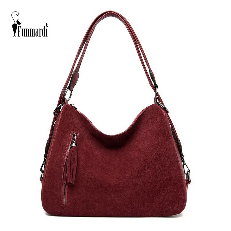 

Женская Замшевая сумка из нубука, с кисточкой, WLHB2186