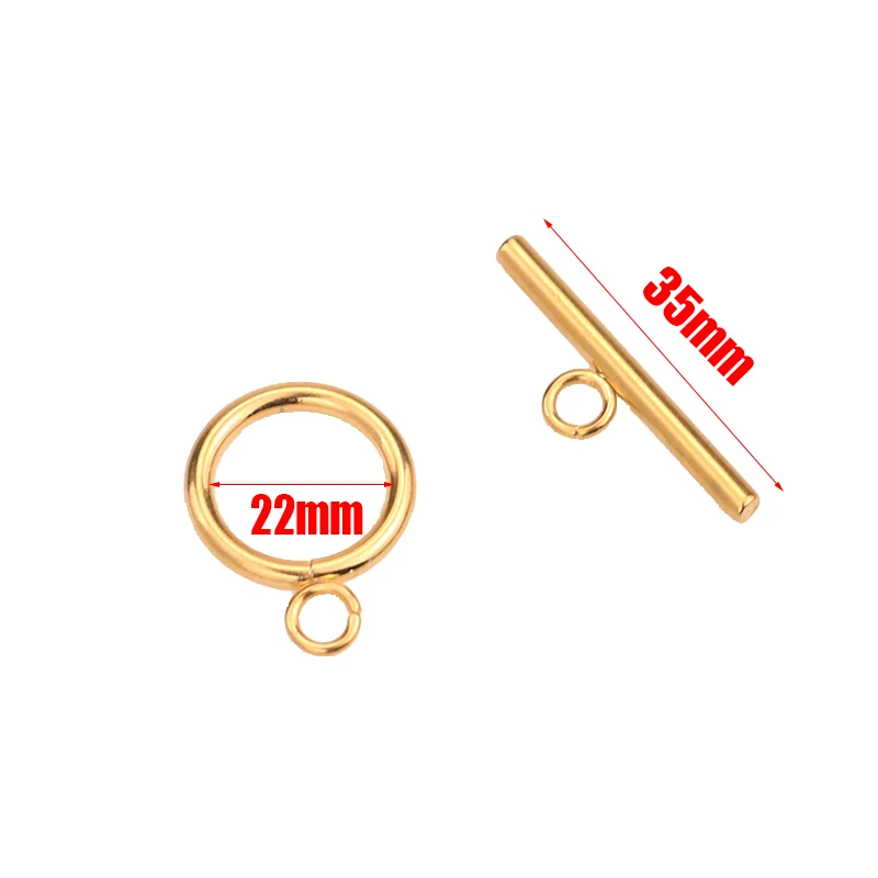 OT buckle 22mm gold 5 комплектов отполированные высокого качества из нержавеющей стали открытые пряжки разъемы для DIY браслет ожерелье ювилирные изделия фурнитура изготовление аксессуаров - Цвет: OT buckle 22mm gold
