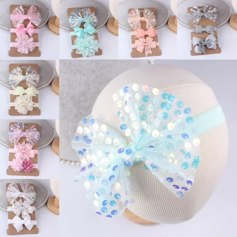 Повязка на голову для новорожденных девочек 3 шт. повязка маленьких принцесс с