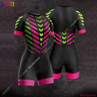 2022 kafitt womens stripe cycling clothes triathlon skinsuit sets 20d gel pad roupa ciclismo feminina bike jumpsuit kits summer