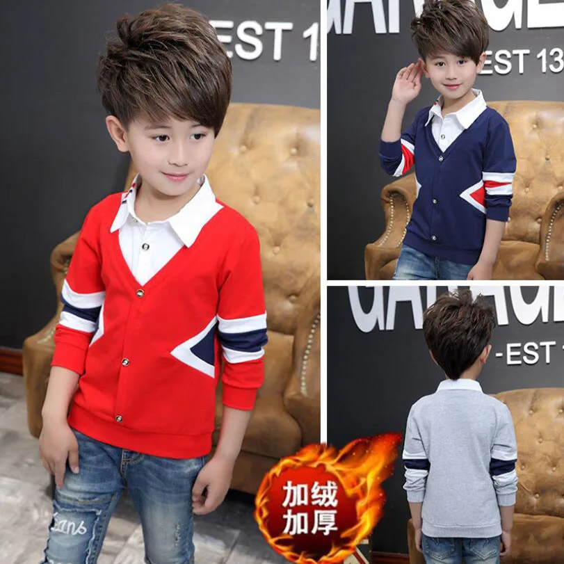 Теплая куртка для маленьких мальчиков бархатная футболка из 2 предметов Детская