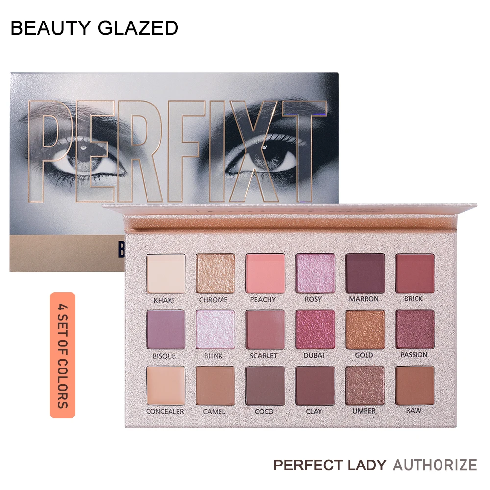 BEAUTY GLAZED палитра теней для век 18 цветов долговечный матовый Блестящий пигмент