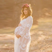 women pregnants props clothing lace hollow embroidered dress bohemian maternity dresses for photo shoot pregnancy women clothes
