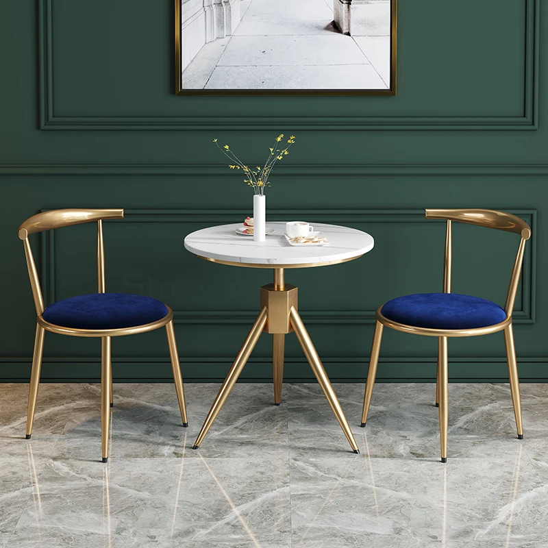 Железный стол и стул скандинавский обеденный простой для отдыха магазина