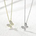 С изображением милой бабочки кулон ожерелье-цепочка колье для Стразы с украшением в виде бабочки; Neklcace ювелирные изделия