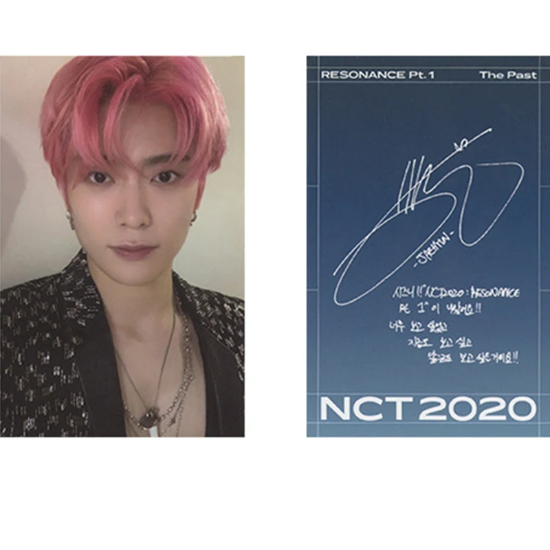 

1 PC KPOP 2021 NCT Signed Photocard RESONANCE PT.1 New Album HD Photo Ins Small LOMO Card Self Made For Fans Gift