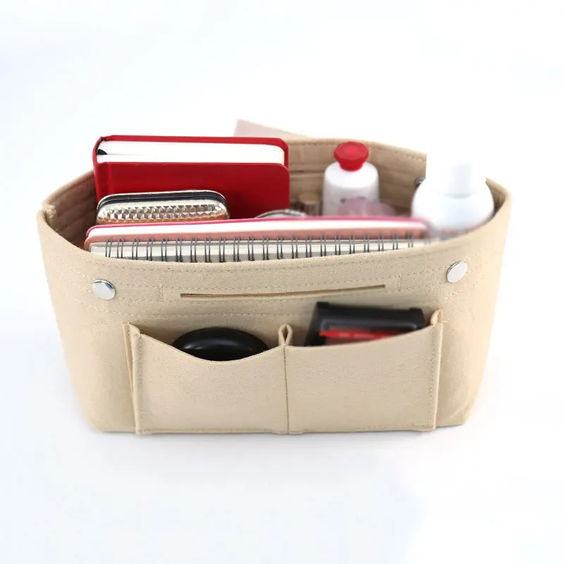 

Multiple Pockets Felt Cosmetic Bag Practical Light Travel Classic Handbag Storage Bag Organizer Handbag Makeup Bag Toiletry Bag