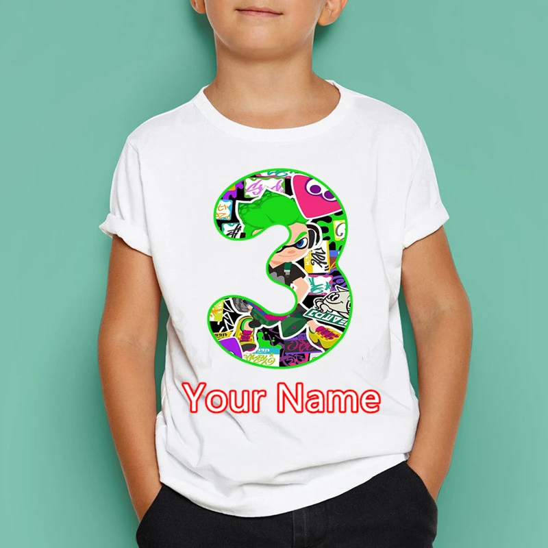 Футболка для мальчиков и девочек с принтом в виде цифр на день рождения детские