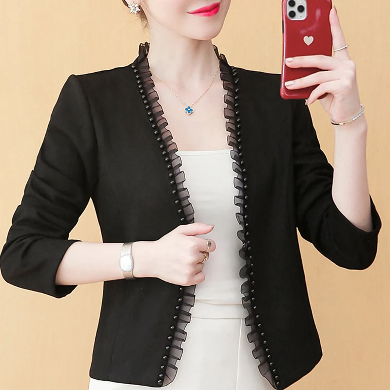 Куртка женская с длинным рукавом жакеты для женщин 2021 бисер верхняя одежда