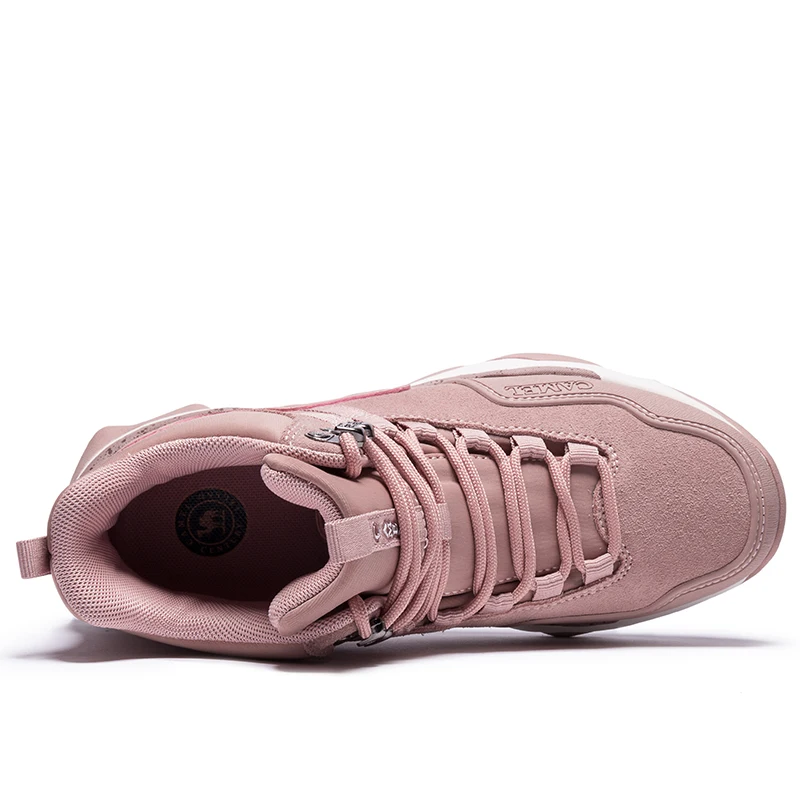 CAMEL Women Men High Top Mountain Climbing Boots Outdoor Non-slip Hiking Shoe Couple Trekking Shoes Winter Warm Plush Snow Boots